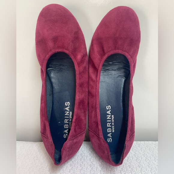 Sabrina’s Burgundy Suede Ballet Flats Size 39 - Picture 1 of 4